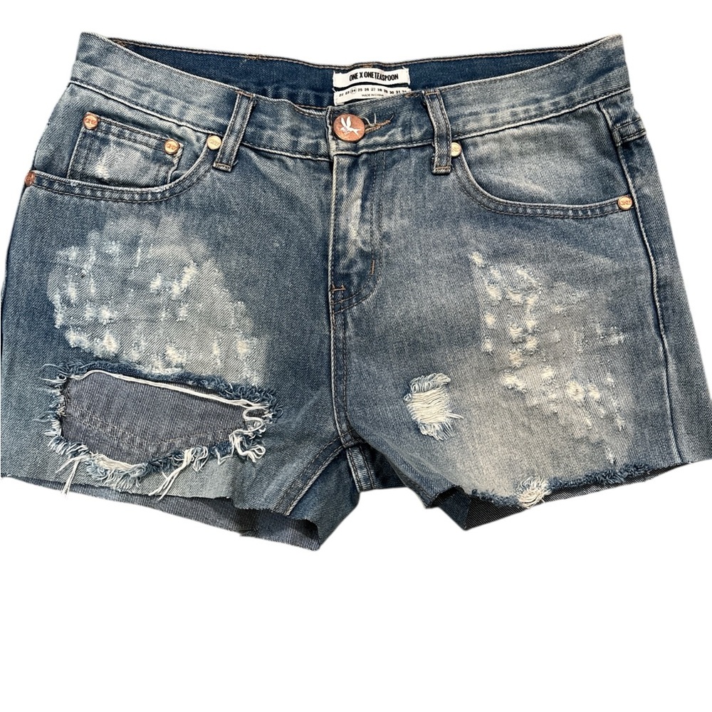 One doneTeaspoon Distressed Denim Cutoff Shorts - Faded Blue Awesome Baggies 24